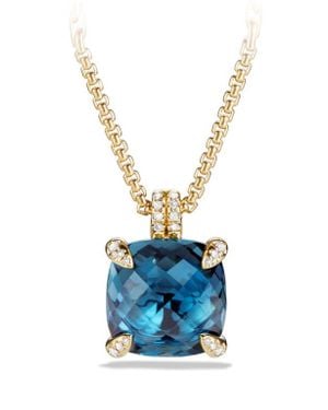 David Yurman 'Châtelaine' Pendant Necklace With Diamonds - Blue