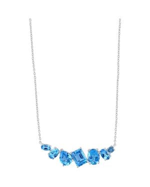 Effy 14K Topaz Multi Shape Bar Necklace - Blue