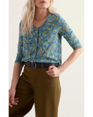 Seasalt Cornwall Studio Glass Organic Cotton Top - Blue