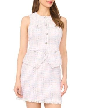 Cece Tweed Cutaway Vest - White