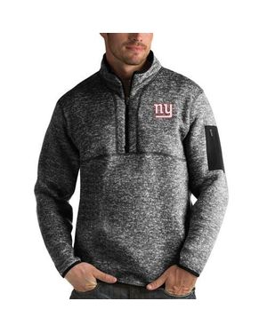 Antigua New York Giants Fortune Quarter-Zip Pullover Jacket - Black