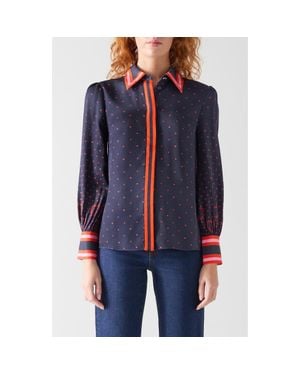 LK Bennett Honey Playing Cards Shirt - Blue