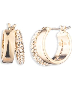 Ralph Lauren Split Pavé Hoop Earrings - Metallic