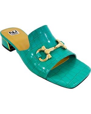 Ninety Union Open Toes, Metal Trim Heel Slide - Green