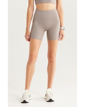 Zella Studio Luxe Pocket Bike Shorts - Gray