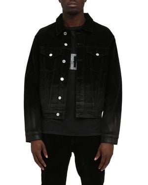 Purple Brand Flocked Dipped Denim Jacket - Black