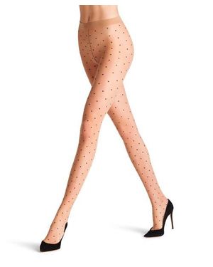 FALKE Bicolor Dot 15 Denier Sheer Tights - White