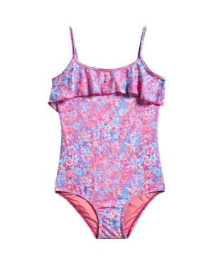 Boardies Kids' Ditzy Ruffle One-Piece Swimsuit - Purple