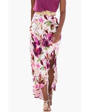Lascana Ruffled Maxi Skirt - Red
