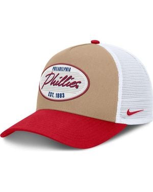 Nike Philadelphia Phillies Rise A-Frame Trucker Adjustable Hat - Red