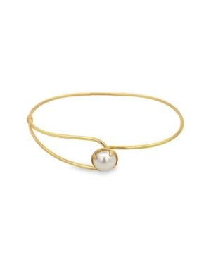 MacRae & Co X Sharina Faux Pearl Buckle Bracelet - Metallic