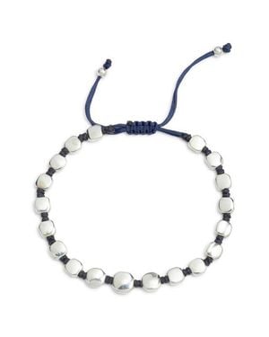 Caputo & Co. Beaded Macramé Slider Bracelet - White