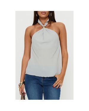 Princess Polly Darlinn Hardware Halter Top - Blue