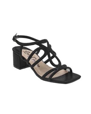 Lady Couture Rhinestone Block Heel Dressy Sandal - Black