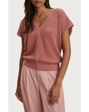 Varley Ashford Knit V-Neck Sweater - Red