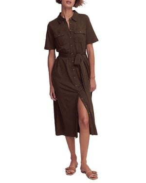 Boden Mavis Belted Jersey Midi Shirtdress - Brown
