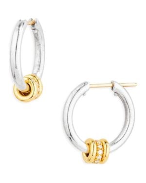 Spinelli Kilcollin Ara Duo Diamond Pavé Hoop Earrings - Metallic