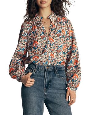Boden Erica Cotton Frill Top - Multicolor