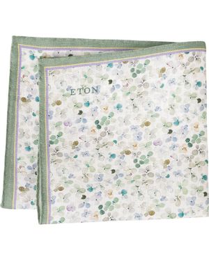 Eton Floral Linen Pocket Square - Metallic