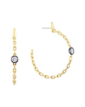 UNIFORM OBJECT Power Diamond Hoop Earrings - Metallic