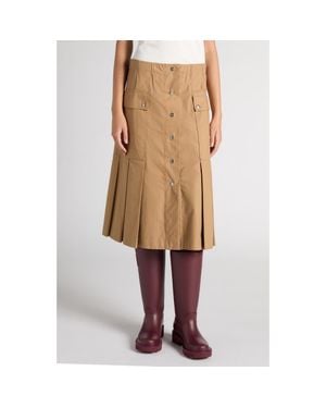 Moncler Cotton A-Line Skirt - Natural