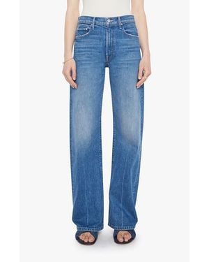 Mother The Lasso Sneak Mid Rise Wide Leg Jeans - Blue