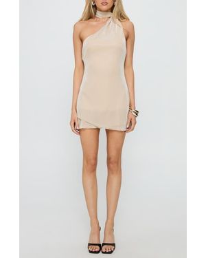 Princess Polly Infinito Scarf Tie Chiffon Minidress - Natural
