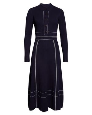 Reiss Charlie Long Sleeve Midi Dress - Blue