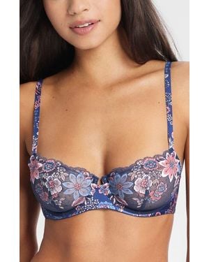 Savage x Fenty Mod Poppy Unlined Lace Balconette Bra - Blue
