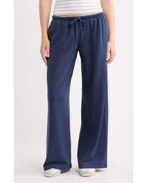 BP. Narrow Waistband Baggy Wide Leg Sweatpants - Blue