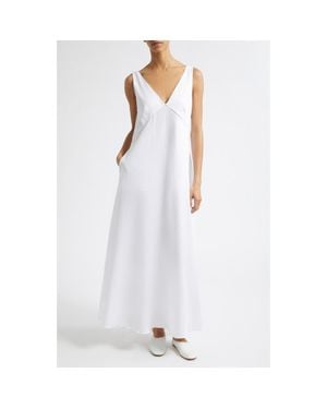 Leset Yoko V-Neck Maxi Dress - White