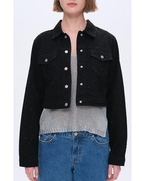 Bayeas Alice Rhinestone Denim Jacket - Black