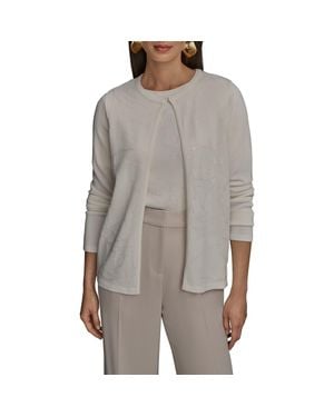 Donna Karan Sequin Cardigan - Gray