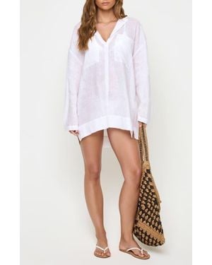 LSPACE Oasis Linen Cover-Up Tunic - White