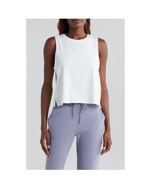 Rhone Serene Crop Performance Tank - White