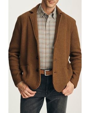34 Heritage Birch Waffle Knit Sweater Blazer - Brown