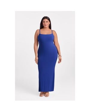 S3 Apparel Sculpting Shapewear Scoop Neck Cami Maxi Dress - Blue