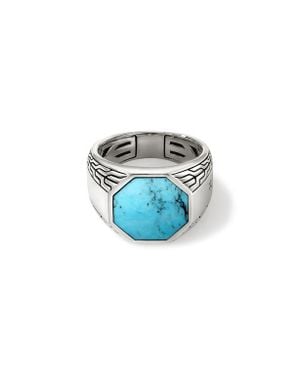 John Hardy Octagon Signet Ring - Blue