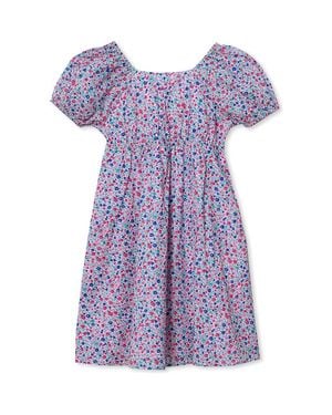 Lands' End Girls Short Sleeve Bow Dress - Blue