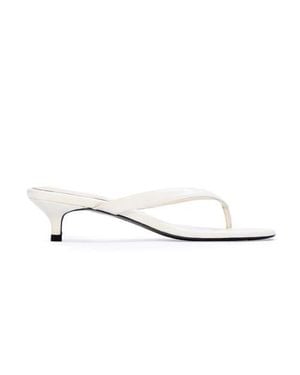 Black Suede Studio Kendal 35 Croc Sandal - White