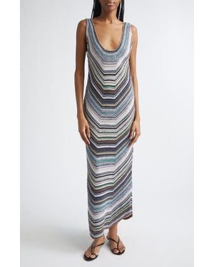 Missoni Striped Lame Gown - Gray