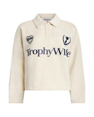 BRIDEMERCH Trophy Wife Ls Fleece Boxy Rugby - Natural