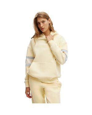 Cotton On Plush Premium Graphic Hoodie - Natural