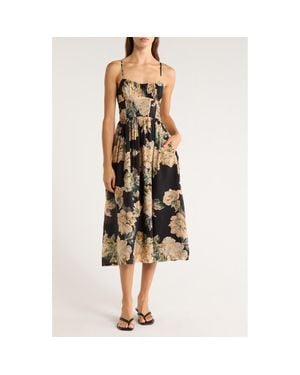 En Saison Peregrine Floral Print Sleeveless Midi Dress - Multicolor