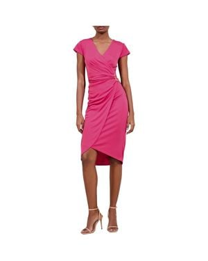 Lipsy Hardware Wrap Midi Dress - Pink