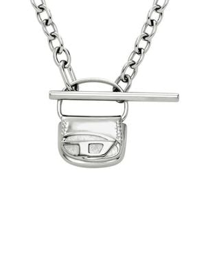DIESEL 1Dr Pendant Toggle Chain Necklace - White