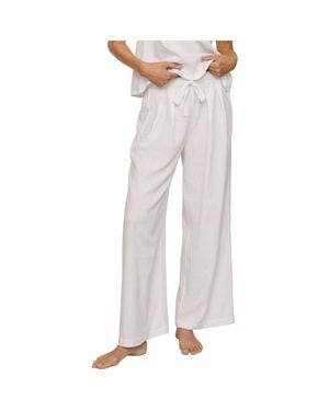 Eberjey Linen Blend Drawstring Lounge Pants - Gray