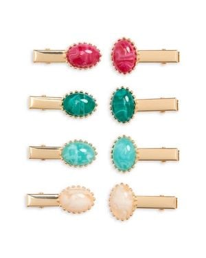 Tasha Assorted 8-Pack Cabochon Hair Clips - Multicolor