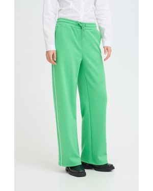 Ichi Ihkate Wide Leg Sweatpants - Green