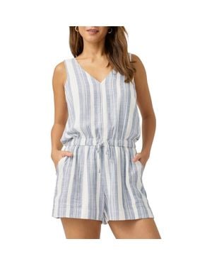 Splendid Raegan Stripe Sleeveless Romper - Blue